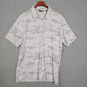Travis Mathew Beachside Stealth‎ Camo Polo Shirt White Gray Men's Size 3XL New
